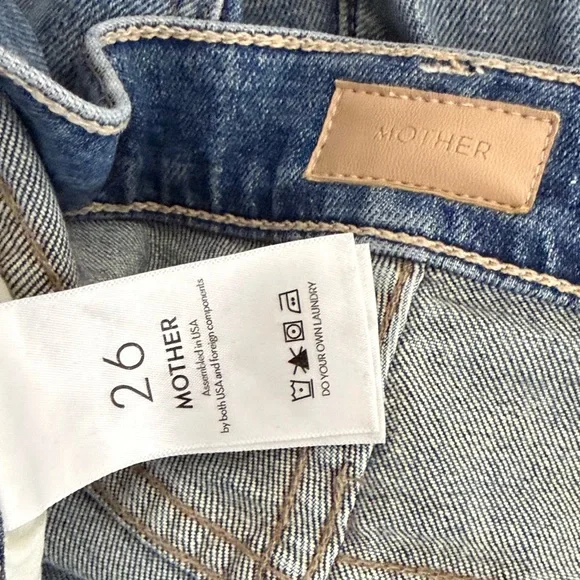 MOTHER The Pixie Dazzler Ankle Fray Straight Leg Jeans in Love Pop Size 26 CBK - Picture 9 of 12